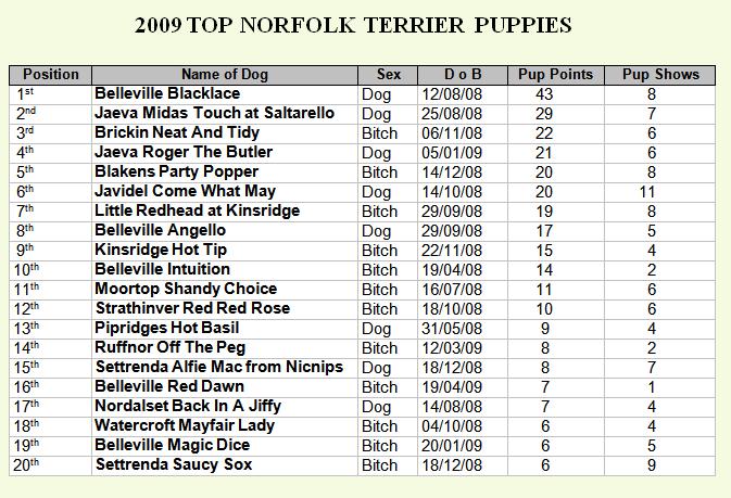 Top Puppies 2009
